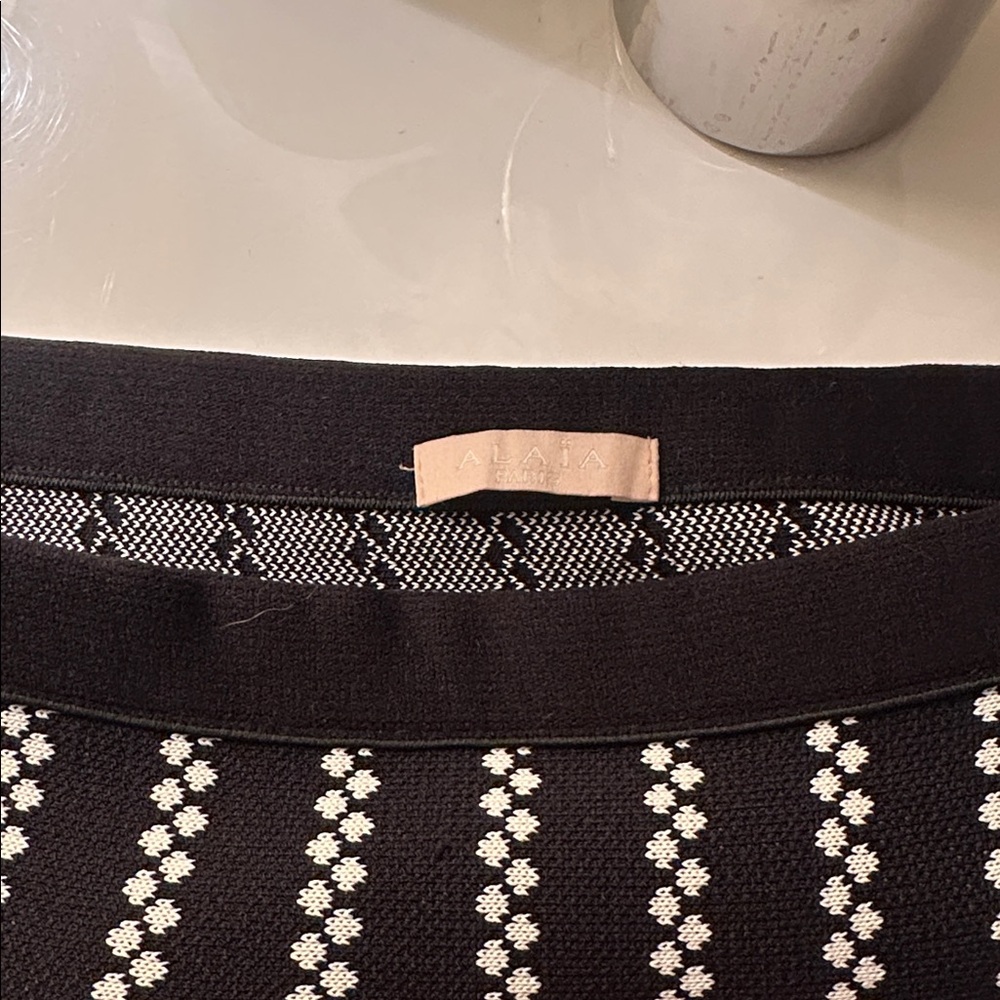Alaia Glacier Black and White Skater Skirt - Picture 4 of 6